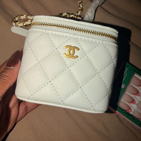 White Quilted Leather Mini Bag - Picture 3 of 5